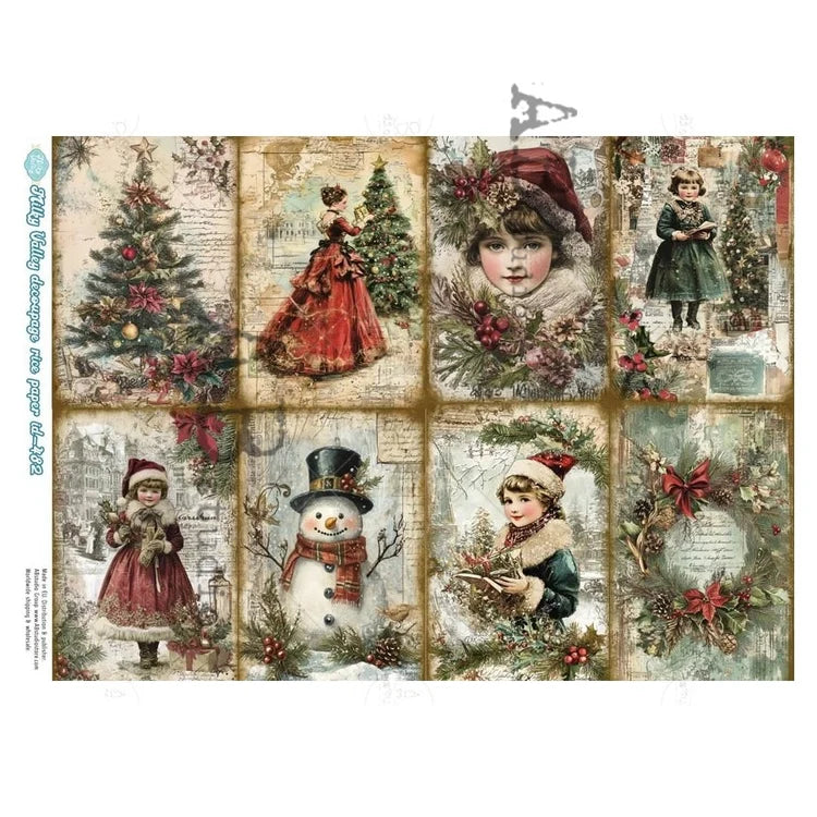 Victorian Christmas Scenes (#ID482) Rice Paper - Milky Valley