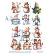 When Snowmen Frolic Multi (#ID802) Rice Paper - Milky Valley