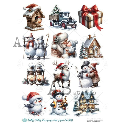 Milky Valley, Christmas Charms (#ID809) Rice Paper - AB Studios