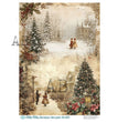 Victorian Christmas Scenes - Winter Elegance Collection (#ID884) Rice Paper - Milky Valley