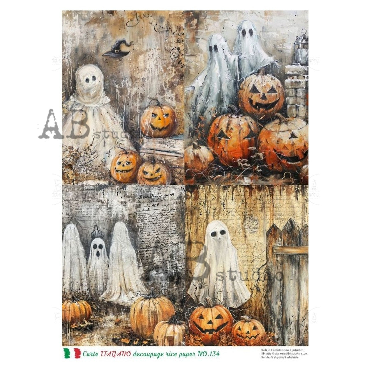 Ghosts 4 Pack (#134) Rice Paper- Carte Italiano