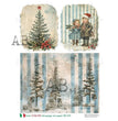 Christmas Trio with Stripes (#225) Rice Paper- Carte Italiano