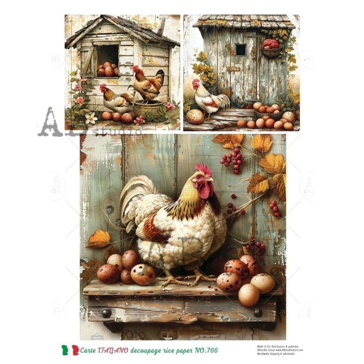 Autumn Roost Rice Paper (766) - Carte Italiano