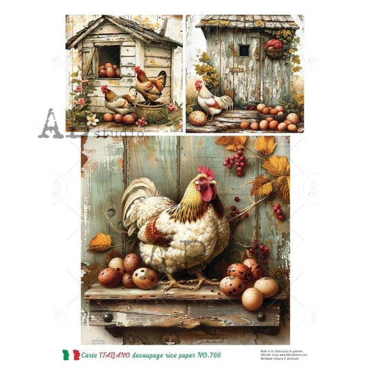 Autumn Roost Rice Paper (766) - Carte Italiano