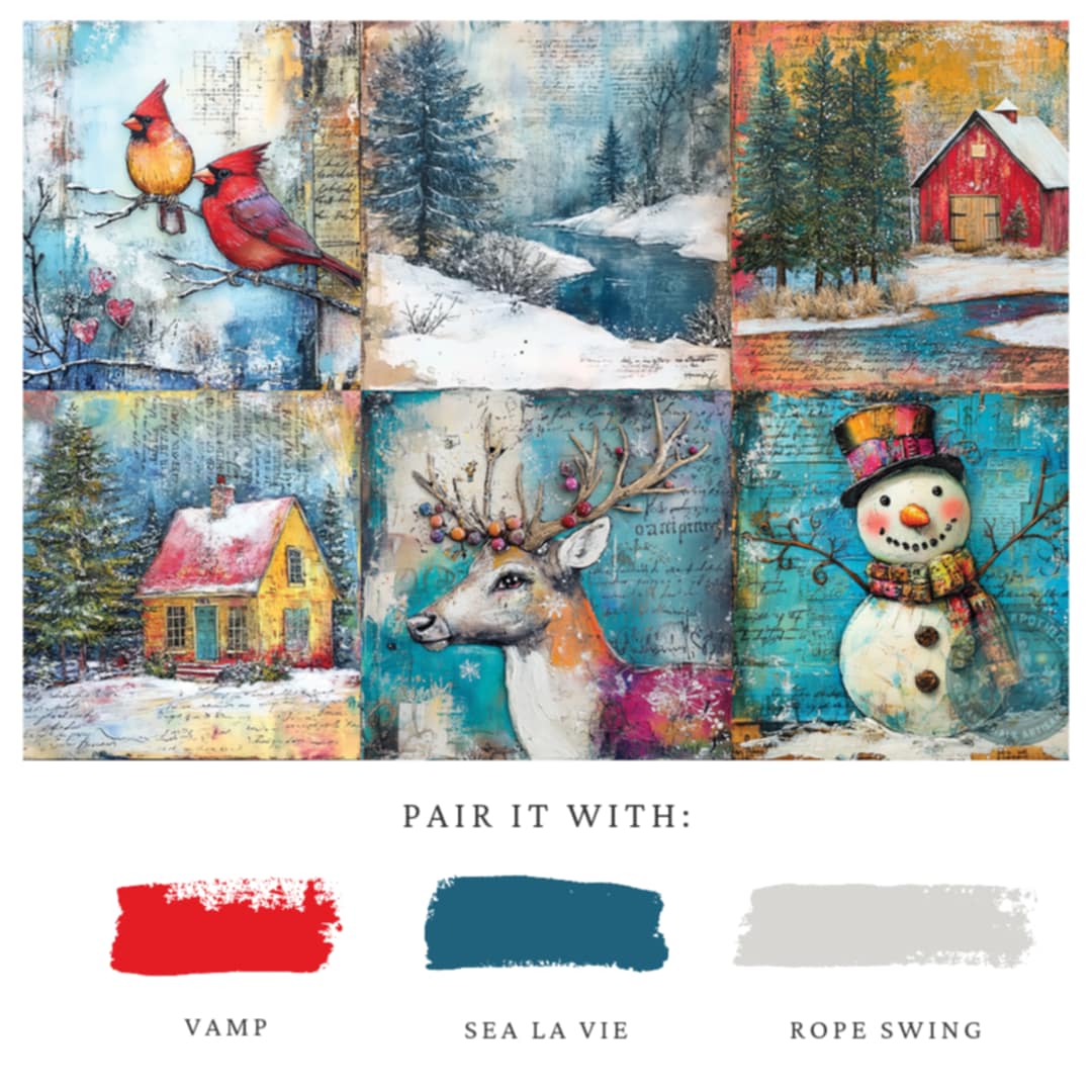 PREORDER - Funky Winter Vibes Decoupage Tissue Paper - Daydream Apothecary (Created by Flippin Furniture)