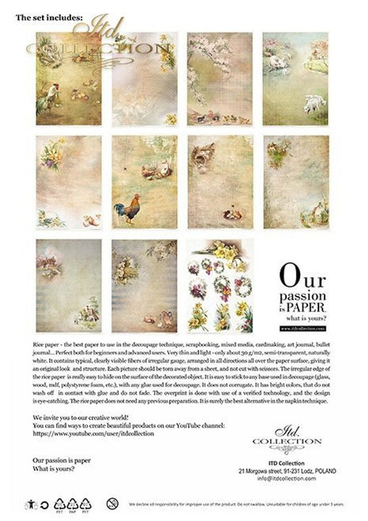 Spring Impressions Paper Pack (11 Papers) - Decoupage Queen