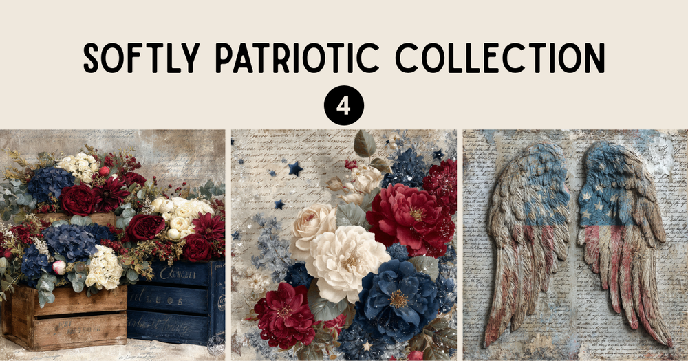 Softly Patriotic – Floral Paper Bundle 4 (Set of 3)