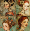 Whimsical Women Decoupage Tissue - Deborah Bucher Designs