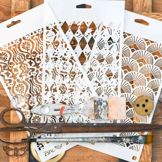 Decadent Walls Stencil Set (3 Stencils) by Finnabair - Prima Marketing