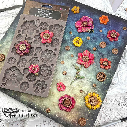 Rusty Flowers Mould by Finnabair - Prima Marketing