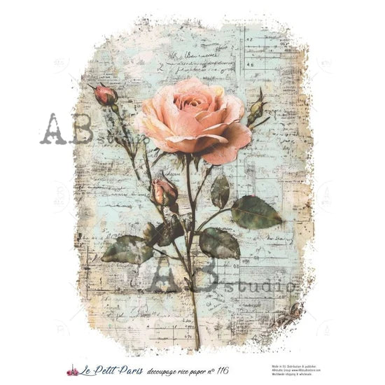 Solitaire Rose Rice Paper (116) - Le Petit Paris/AB Studios