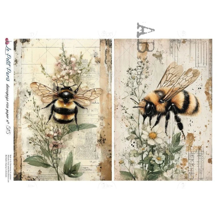 Botanical Bumble Study Rice Paper (515) - Le Petit Paris