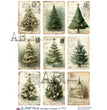 Vintage Christmas Postcards Rice Paper (760) - Le Petit Paris/AB Studios