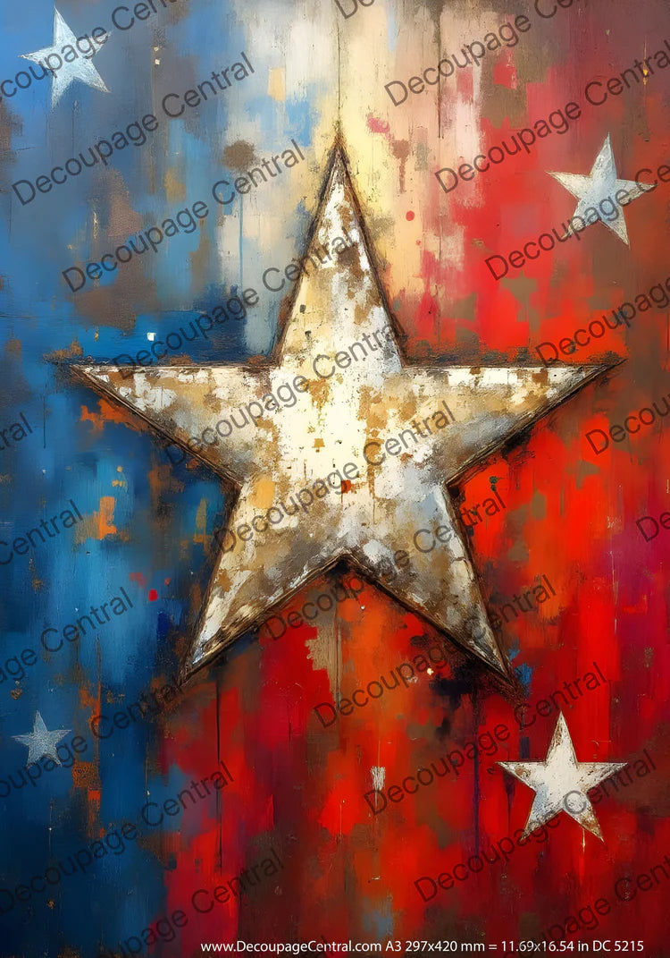 Patriot Star Rice Paper (DC5215) - Decoupage Central – Flippin ...