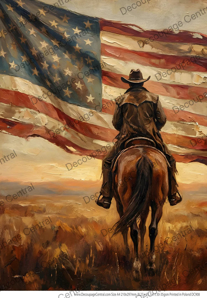 Ride for the Flag Rice Paper (DC908) - Decoupage Central