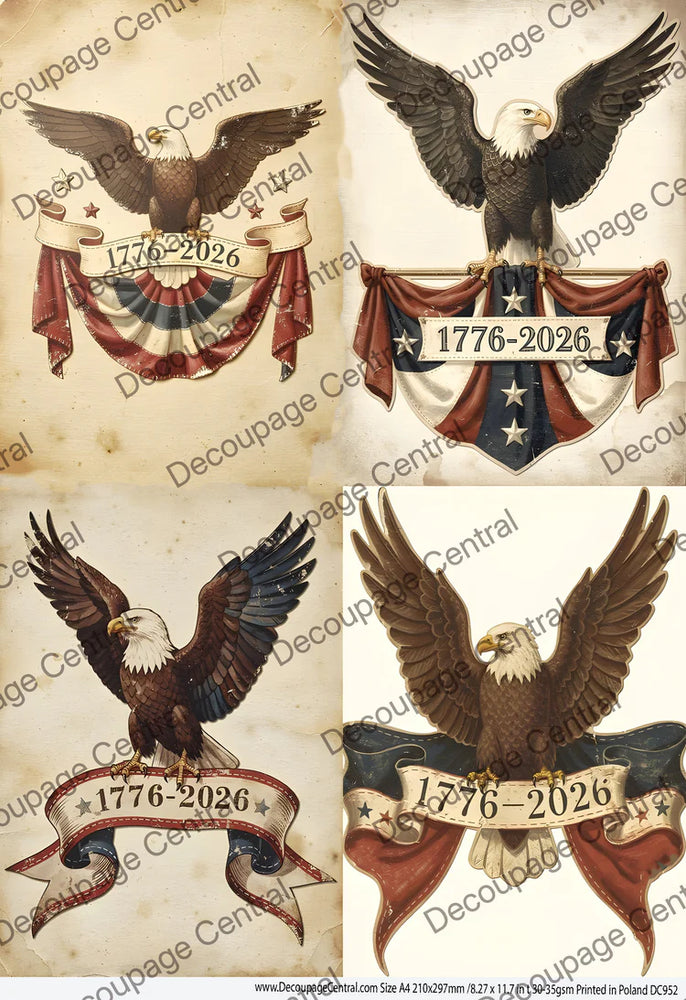 Liberty Jubilee Eagles Rice Paper (DC952) - Decoupage Central