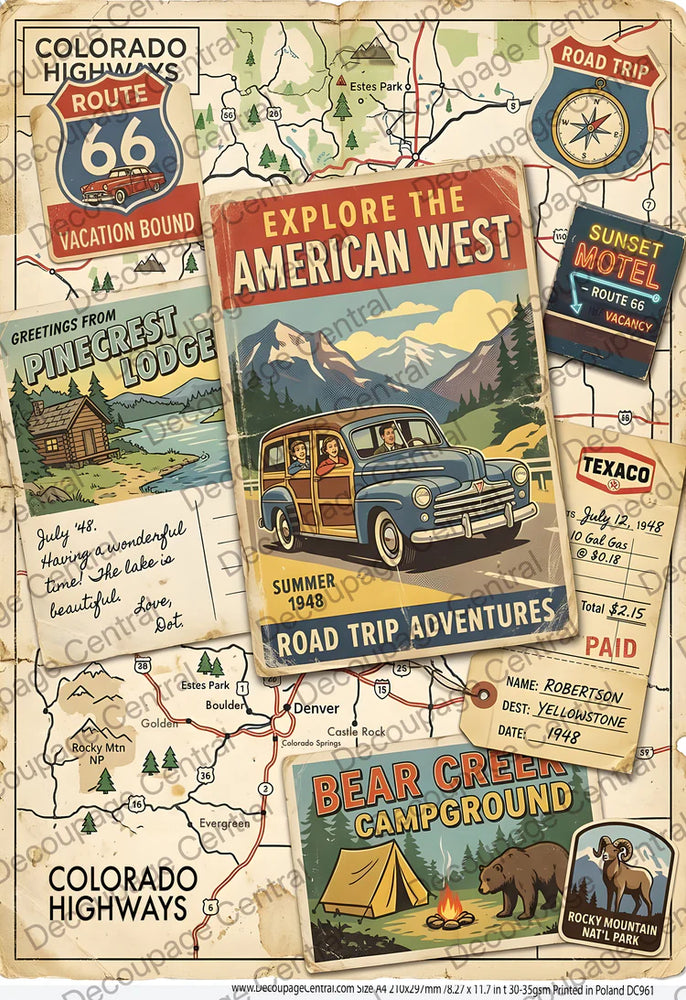 The American West Rice Paper (DC961) - Decoupage Central