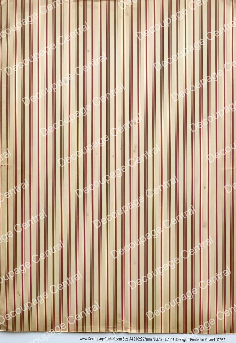 Red Ticking Stripe Rice Paper (DC962)- Decoupage Central – Flippin ...
