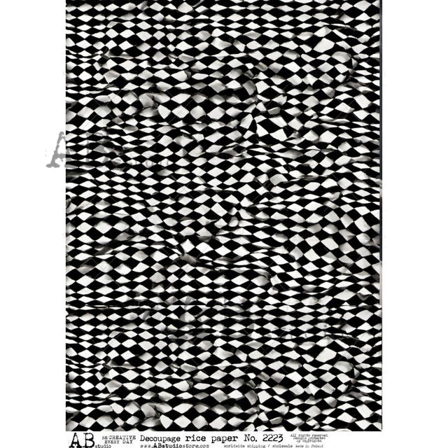 Crumpled Harlequin Print (#2223) Rice Paper- AB Studios