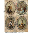 Sophisticated Bunny Portraits (#2230) Rice Paper- AB Studios