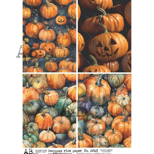 Pumpkin Patch 4 Pack (#2263) Rice Paper- AB Studios