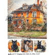 Orange Farmhouse 4 Fall Scenes (#2266) Rice Paper- AB Studios