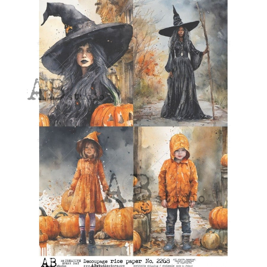 Witches 4 Pack (#2268) Rice Paper- AB Studios