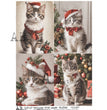 Christmas Kittens Four Pack (#2582) Rice Paper- AB Studios