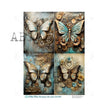 Steampunk Butterflies Four Pack (#ID130) Rice Paper - Milky Valley
