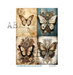 Rustic Butterflies Four Pack (#ID134) Rice Paper - AB Studios