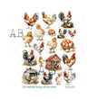 Farmhouse Hens & Roosters (#ID209) Rice Paper - Milky Valley