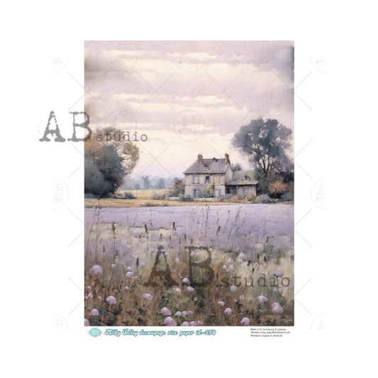 Lavender Farmhouse (#MV250) Rice Paper- AB Studios  Decoupage Queen