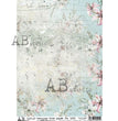 Aqua Distressed Floral (#1215) - AB Studios