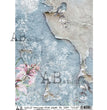 Blue Torn Page with Bird Rice Paper (1224) - AB Studio