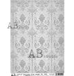 Vintage Gray & White Pattern Rice Paper (1311) - AB Studio
