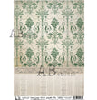 Green & Off White Baroque Pattern (#1326) Rice Paper- AB Studio