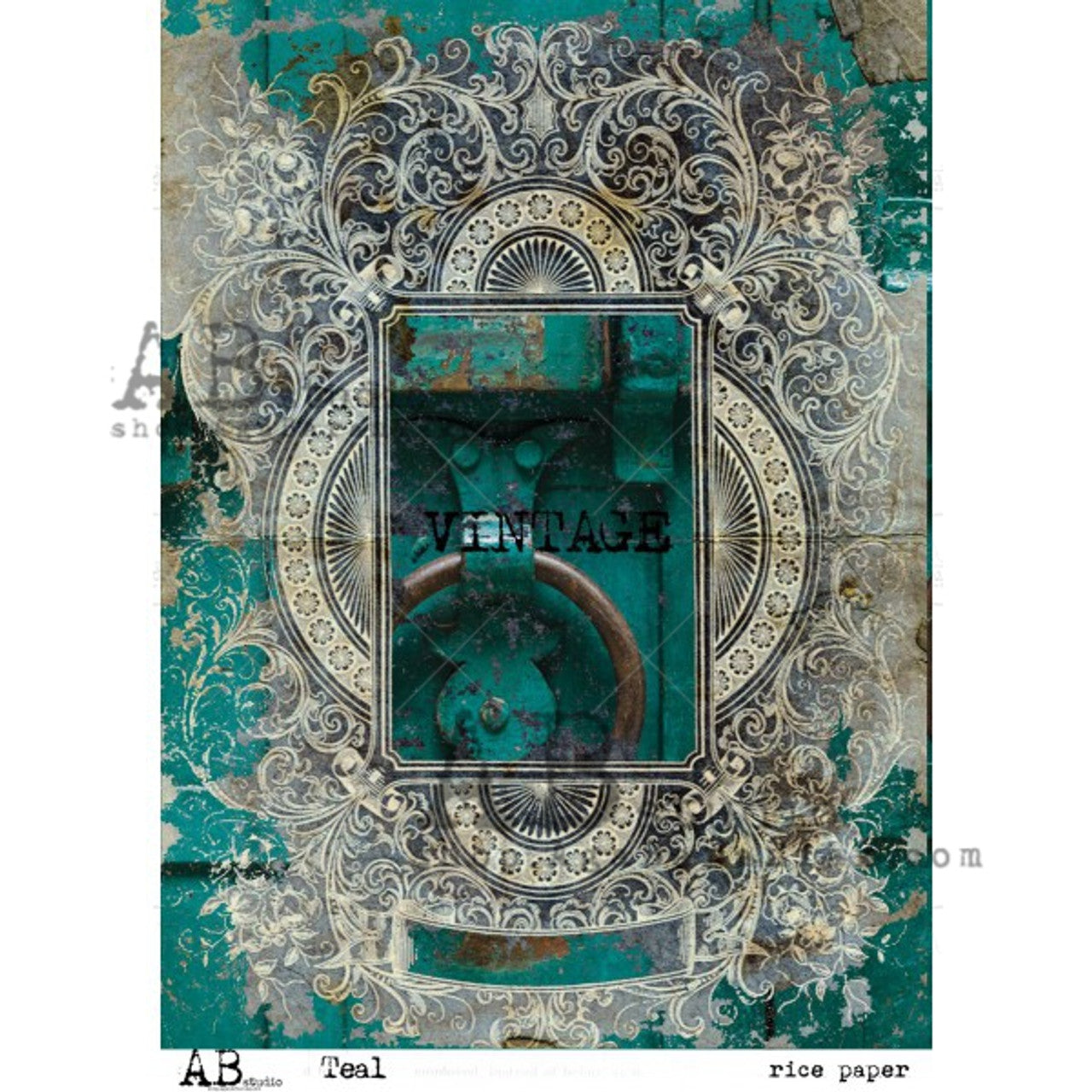 Teal Vintage (#0043) Rice Paper- Decoupage Queen