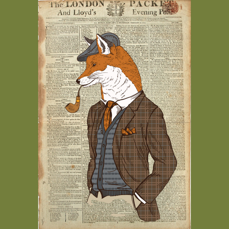London Pack Fox Decoupage Tissue - Deborah Bucher Designs