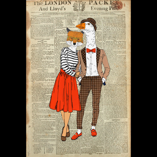 Foxy Girl and Handsome Goose Decoupage Tissue - Deborah Bucher Designs