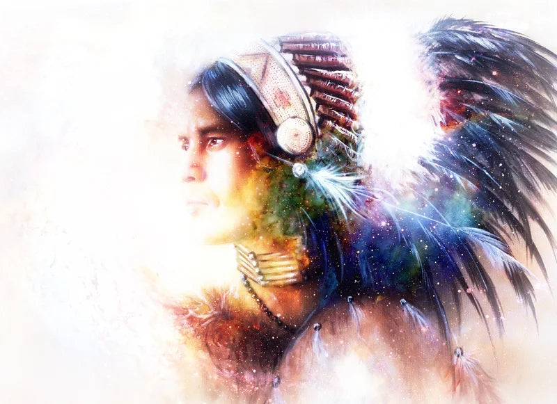 Indian Chief Watercolor Decoupage Tissue - Deborah Bucher Designs