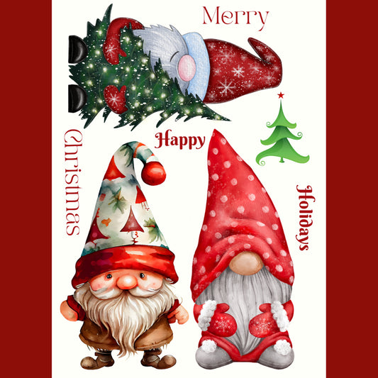 Christmas Gnomes Decoupage Tissue - Deborah Bucher Designs