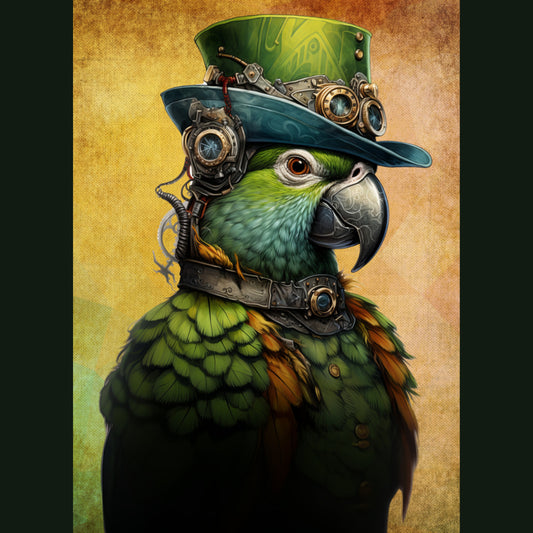 Steampunk Parrot Right Decoupage Tissue - Deborah Bucher Designs