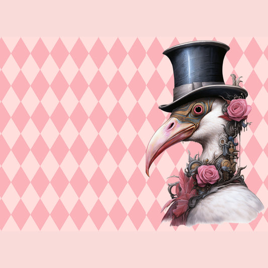 Steampunk Flamingo & Harlequin Combo Decoupage Tissue - Deborah Bucher Designs