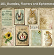 Bunnies, Flowers, and Ephemera Decoupage Tissue - Deborah Bucher