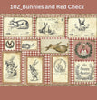 Bunnies & Red Check Decoupage Tissue - Deborah Bucher Designs