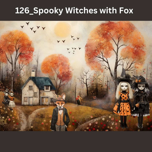 Spooky Witches with Fox Decoupage Tissue - Deborah Bucher Designs