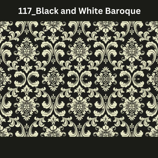 Black & White Baroque Decoupage Tissue - Deborah Bucher Designs