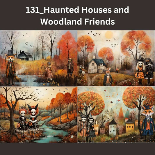 Haunted Houses & Woodland Friends Decoupage Tissue - Deborah Bucher Designs