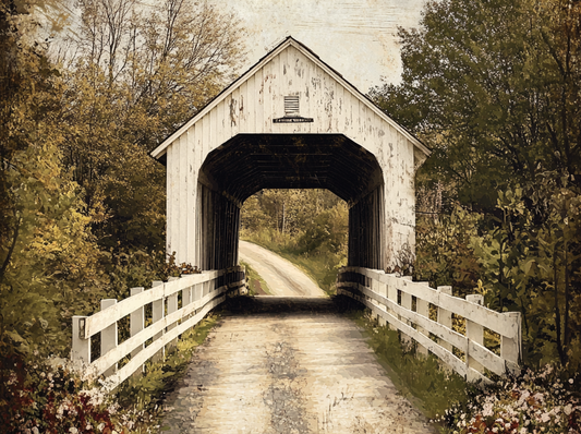 Rustic Old Covered White Bridge Tissue Paper (18lb.) - Flippin Furniture