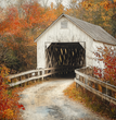 Fall Covered White Bridge Tissue Paper 10"x14" (18lb. paper) - Flippin Furniture
